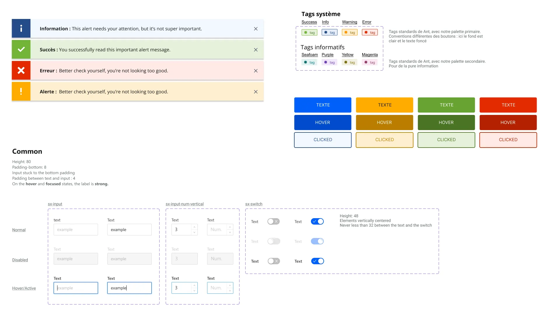 Extrait du design system