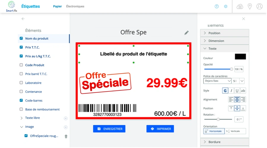 Éditeur d'étiquettes