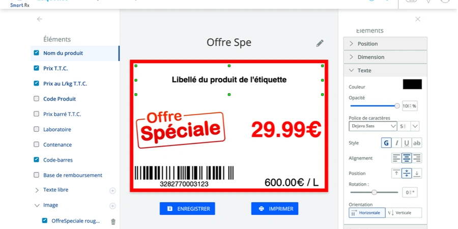 Éditeur d'étiquettes