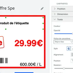 Aperçu du projet Éditeur d'étiquettes SaaS